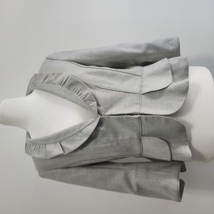 White Blace Women's Black Market Gray Ruffle Peplum Blazer Size 8